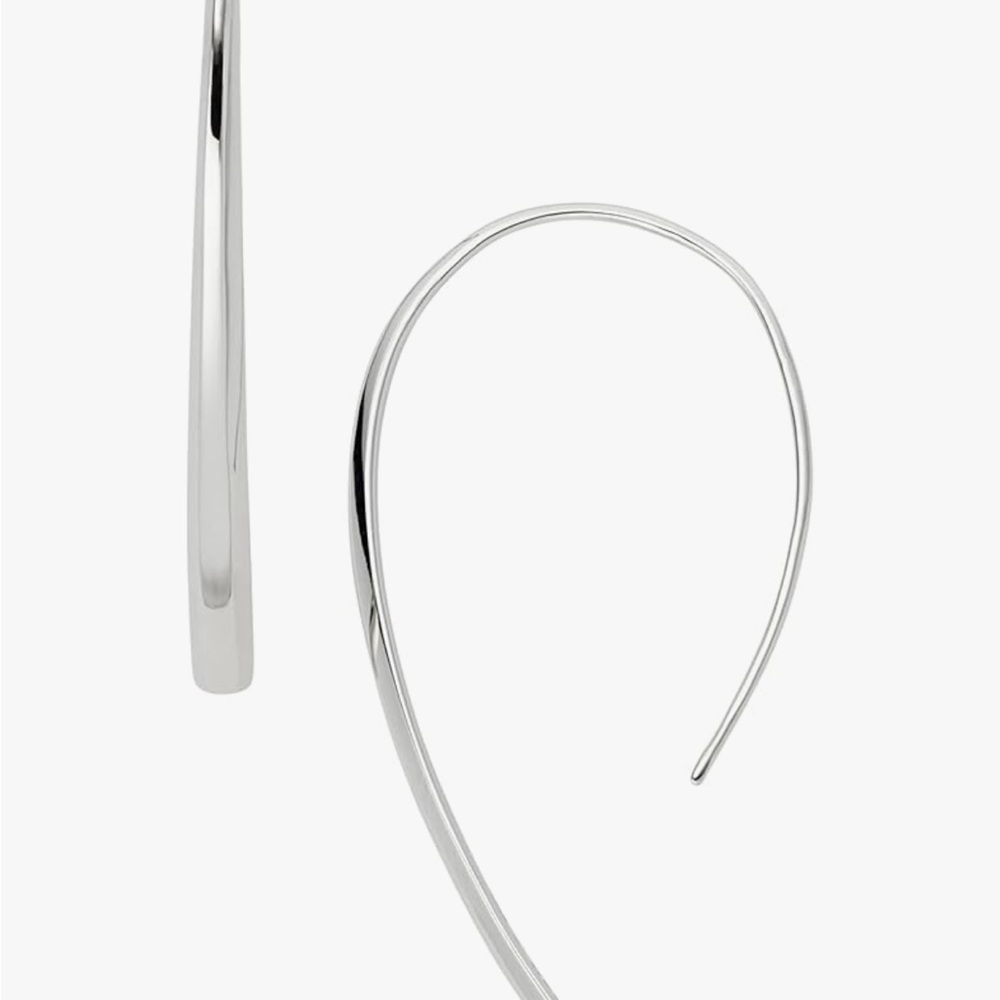 Fossil Sleek Silver Teardrop Hook Earrings, NWT